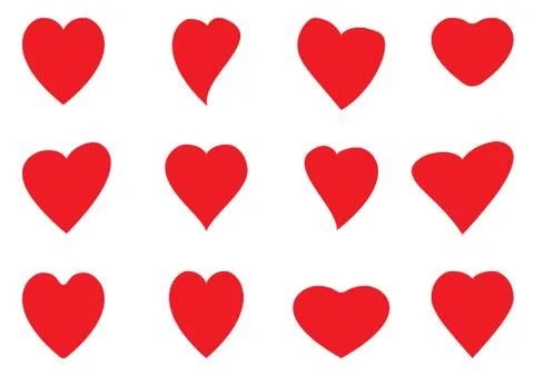 Set of different hearts Illustrazione stock