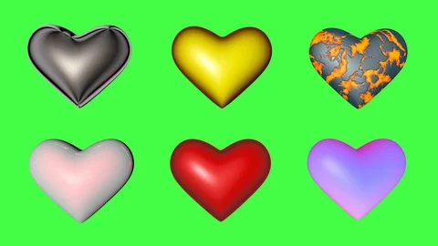 Set of different hearts for your project. Stock Footage 120614042