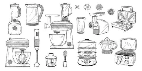 Set of different household appliances. Vector illustration Stock Illustration