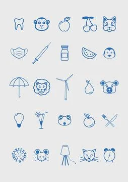 Set of different icons in flat style vector Stock Illustration