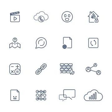 Set with different icons 스톡 일러스트