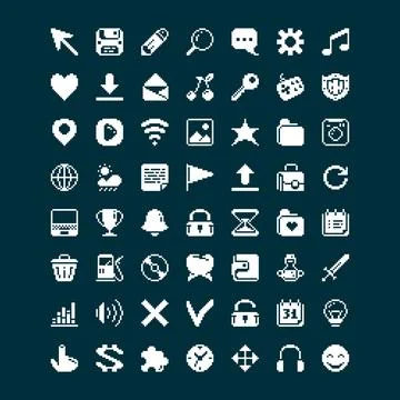 Set of different icons for mobile applications Stock Illustration