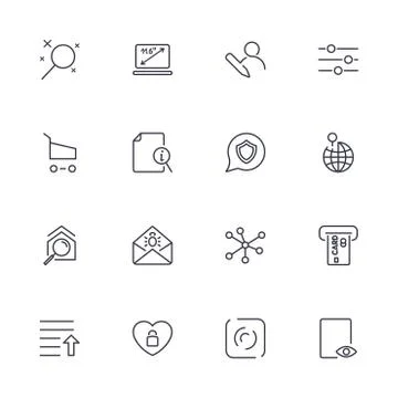Set with different icons in modern style Illustrazione stock