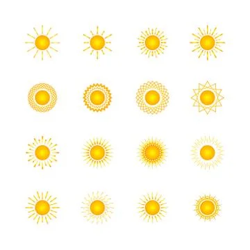 Set of different images of the sun Stock Illustration