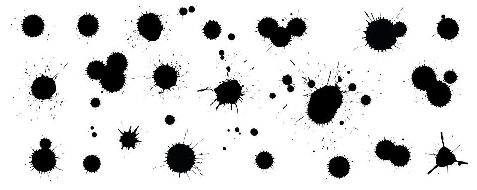 Set of different ink blots Stock Illustration
