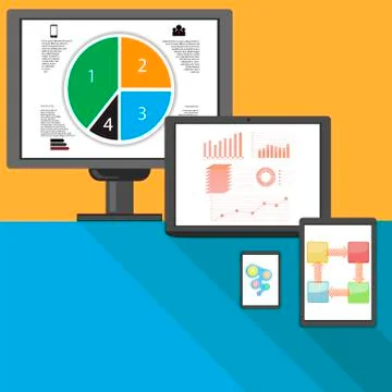 Set of Different Internet Devices Illustrazione stock