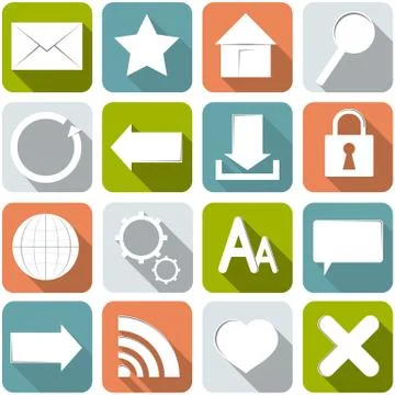 Set of different internet icons Stock Illustration