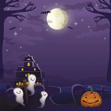 Set of different Jack-o-lantern faces expressions. Halloween party pumpkin ca Stock Illustration