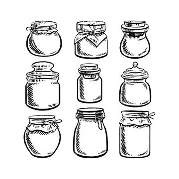 Set of different Jars Illustrazione stock