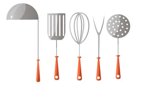 Set of different kitchen tools, kitchenware, and kitchen appliances. Vector 스톡 일러스트