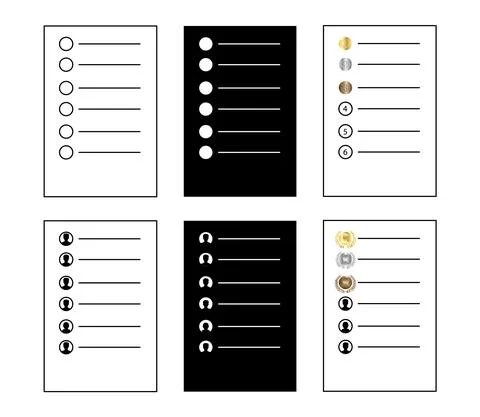 Set of different lists 스톡 일러스트