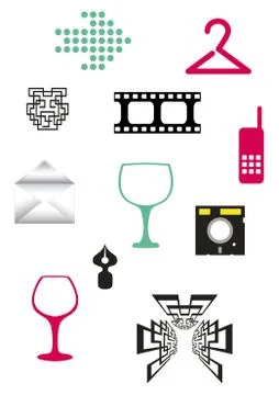 Set of different little simple objects Illustrazione stock