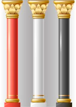 Set of different luxury columns Stock Illustration