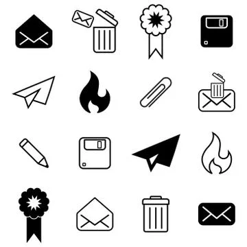Set with different mail icons Stock-Illustration