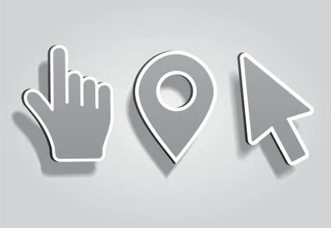 Set of different map pointers. Vector 스톡 일러스트