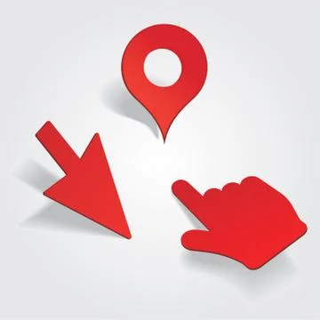 Set of different map pointers. Vector Stock-Illustration