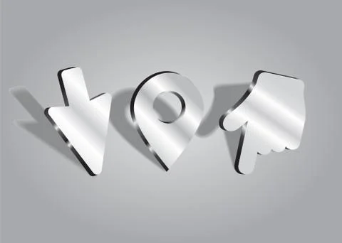 Set of different map pointers. Vector Illustrazione stock