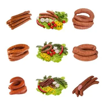 Set of a different meat products Stock Photos