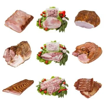 Set of a different meat products Foto stock