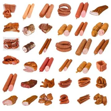 Set of a different meat products Foto stock