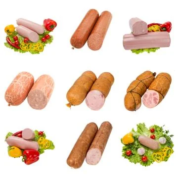 Set of a different meat products Stock Photos