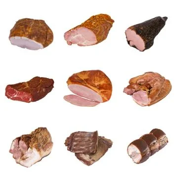 Set of a different meat products Stock Photos