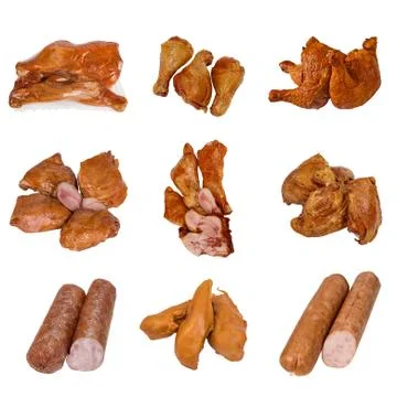 Set of a different meat products Stock Photos
