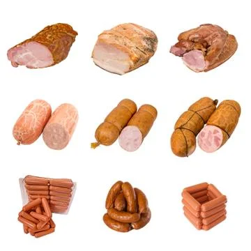 Set of a different meat products Stock Photos