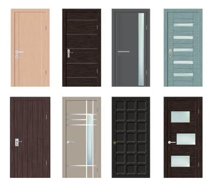 Set of different modern door vector illustration 스톡 일러스트
