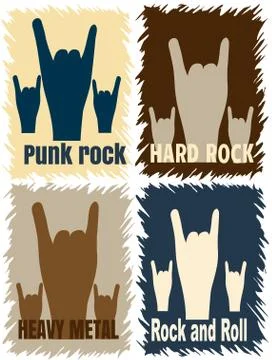 Set of different musical directions Stock Illustration