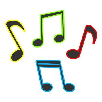 A set of different musical notes Stock Illustration