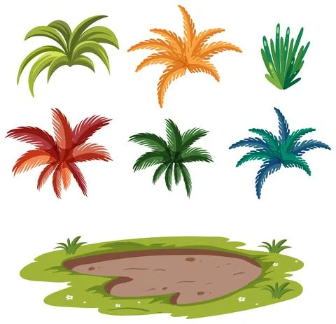 Set of different nature elements Stock Illustration