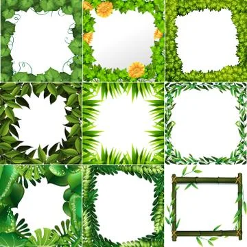 Set of different nature frames イラスト素材
