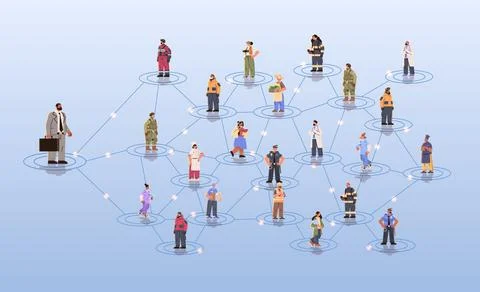 Set different occupation people diverse workers of various professions and Illustrazione stock