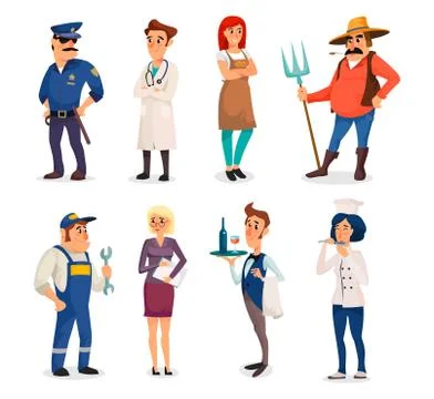 Set of different occupations and labor day 스톡 일러스트