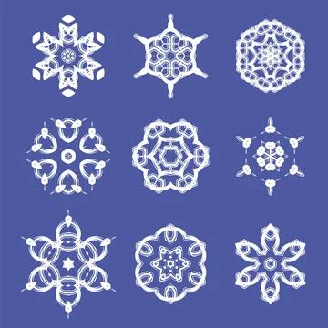 Set of Different Ornamental Rosettes Set of Different Ornamental Rosettes ... 스톡 사진