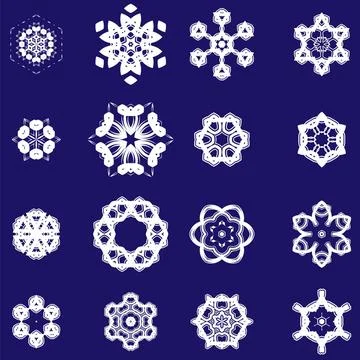 Set of Different Ornamental Rosettes Set of Different Ornamental Rosettes ... Foto stock