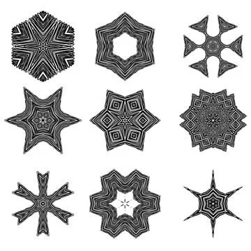 Set of Different Ornamental Rosettes Set of Different Ornamental Rosettes ... Foto stock
