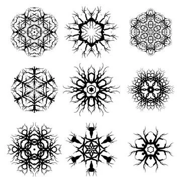 Set of Different Ornamental Rosettes Set of Different Ornamental Rosettes ... Stock Photos