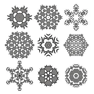Set of Different Ornamental Rosettes Set of Different Ornamental Rosettes ... Foto stock