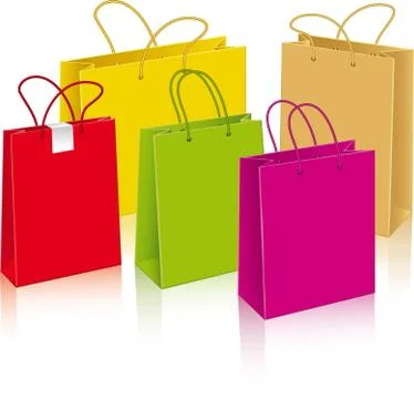 Set of different paper bags Stock Illustration