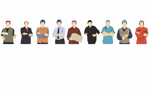 Set of different people with different jobs Stock Illustration