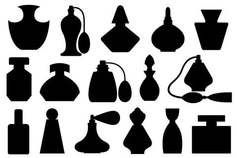 Set of different perfume bottles Ilustração Stock