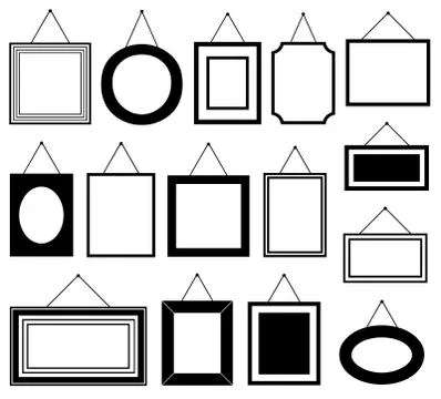 Set of different picture frames 스톡 일러스트