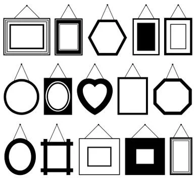 Set of different picture frames Stock Illustration