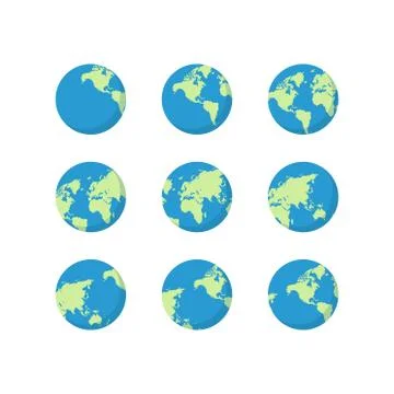 Set of Different Planet Earth Globes Stock Illustration