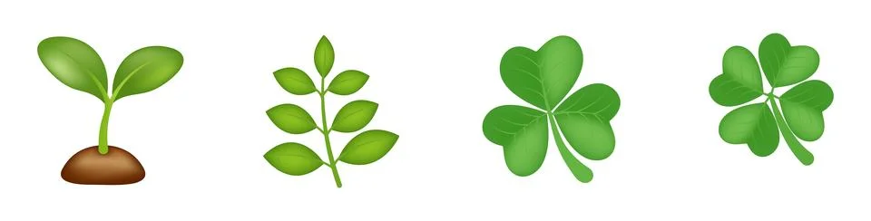 Set of different plant vector illustration Stock Illustration