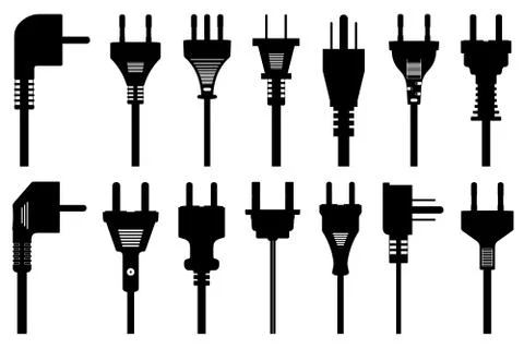 Set of different plugs Stock Illustration