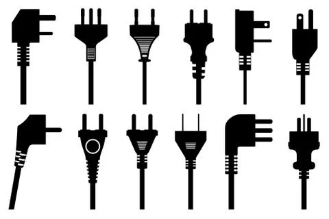 Set of different plugs Stock Illustration
