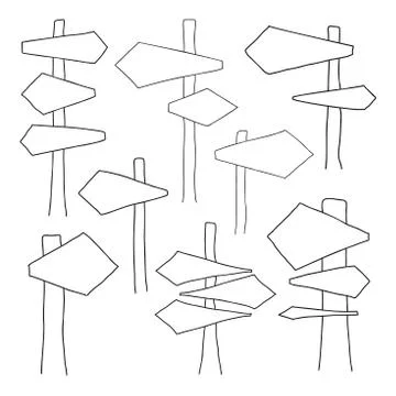 Set of different pointers on a white background. Vector Illustrazione stock